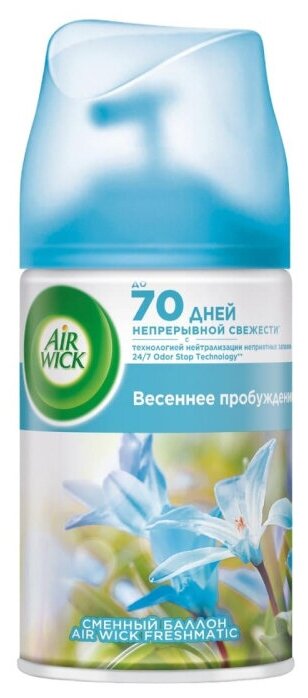 Баллон сменный для автоосвежителя Air Wick Pure Весеннее пробуждение, 250мл