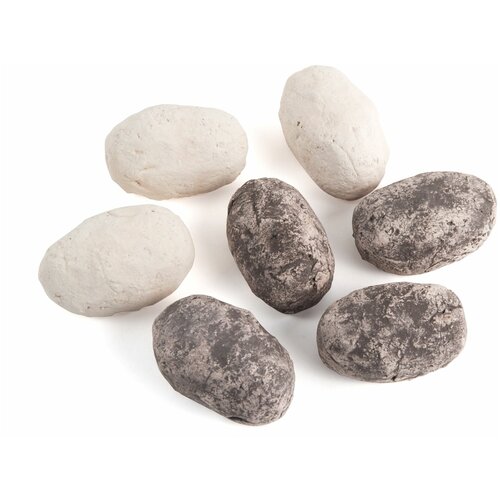 Набор Bioteplo из 7 смешанных серых и бежевых камней для биокаминов