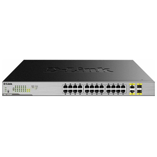 Коммутатор D-link DGS-1026MPB1A DGS-1026MP Unmanaged Switch 24x1000Base-T PoE 2xCombo 1000Base-TSFP PoE Budget 370W metal case 3360000₽