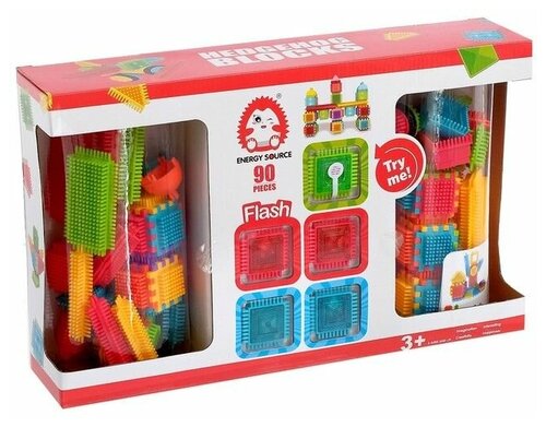 Конструктор игольчатый BRISTLES, 90 деталей, 5 световых элементов