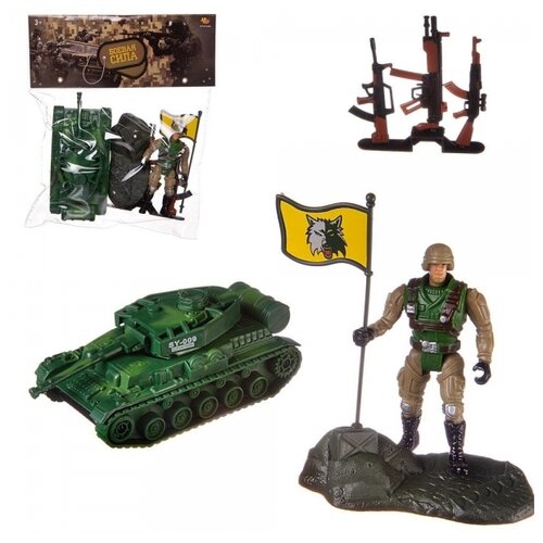 фото Игровой набор abtoys боевая сила танк, фигурка солдата, акссесуары, в пакете.