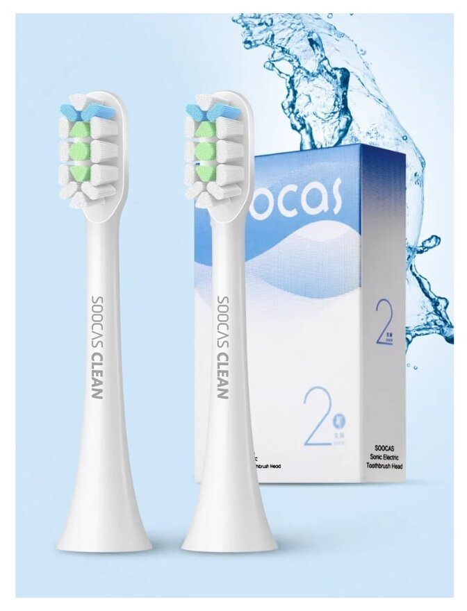 Насадка для зубных щеток SOOCAS X3, 2 шт [bh01 black] - фото №2