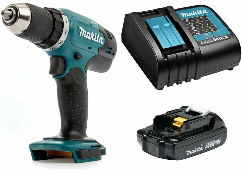 Дрель-шуруповерт аккумуляторная 42Нм LXT 18В, 1х1,5Ач, з/у Makita DDF453SYX5