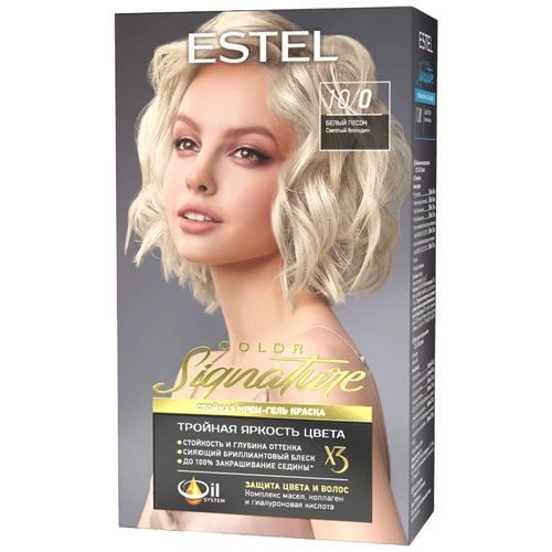 ESTEL Стойкая крем-гель краска для волос COLOR Signature, 10/0 белый песок