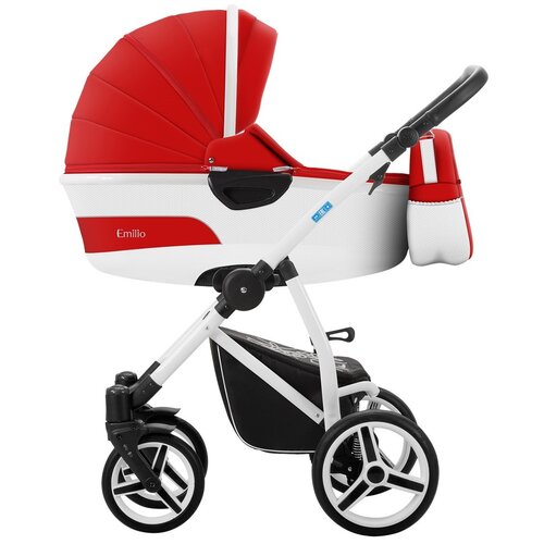 Коляска 2в1 AroTeam EMILIO 18 (01) (01 (красный+белая кожа))