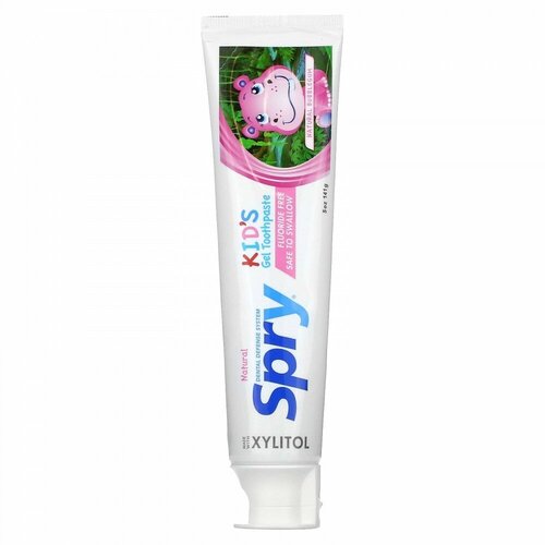 Xlear, Spry, Natural Kid' s Gel Toothpaste, Natural Bubble Gum, 5 oz (141 g)
