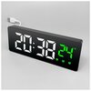 Часы электронные цифровые настольные с будильником, термометром и календарем (Космос X0715) черный корпус - изображение