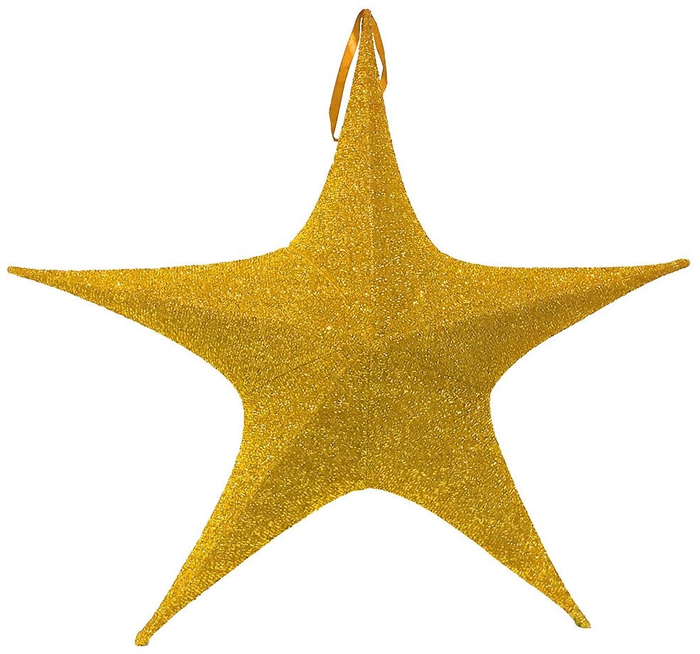 Звезда из ткани с блестками, 110 см, золотой