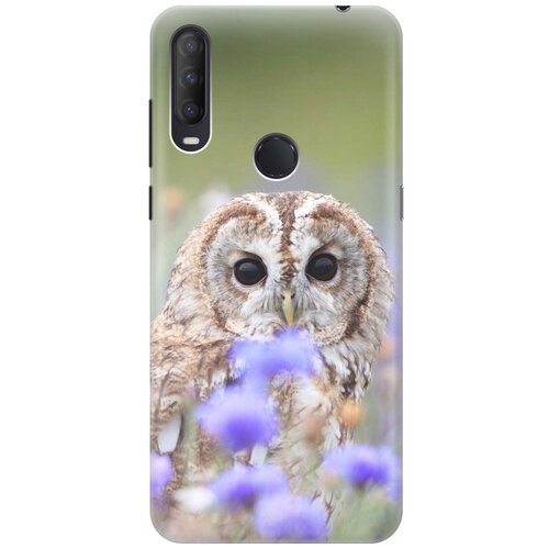 фото Cиликоновый чехол на alcatel 1s (2020) / алкател 1с 2020 с принтом "сова и васильки" gosso
