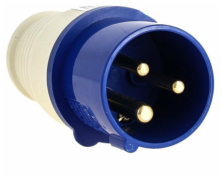 фото Вилка электрическая EKF PROxima, 32А, 2P+E, 220В, IP44, ps-023-32-220, синий