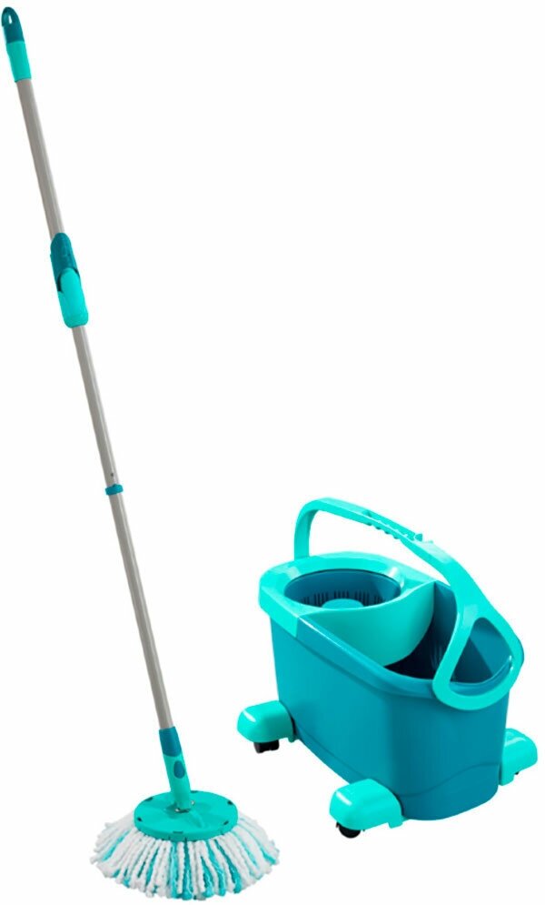 Комплект для уборки Leifheit Clean Twist Disc Mop Ergo mobile 52102: швабра + ведро на колесах с механизмом отжима