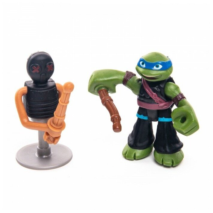 Фигурка Playmates TOYS TMNT Half-Shell Heroes - Лео с боевым тренажером 96113, 6.5 см