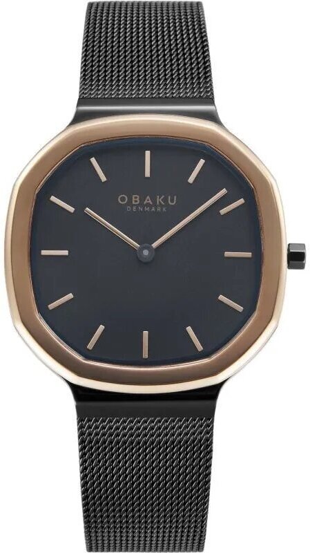 Наручные часы OBAKU Женские наручные часы Obaku Oktant V253LXMBMB с гарантией, золотой, черный