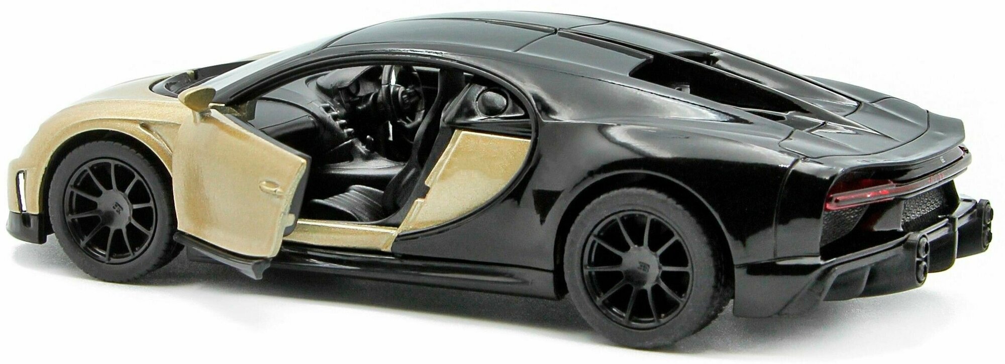 Металлическая машинка игрушка 1:38 Bugatti Chiron Supersport (Бугатти Широн) 12.5 см. детская инерционная / Золотой