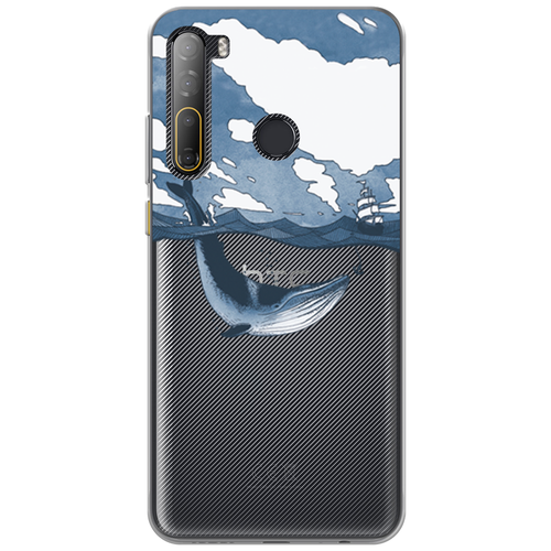 Силиконовый чехол на HTC Desire 20 Pro / Эйчтиси Дизаер 20 Про Большой кит, прозрачный силиконовый чехол на htc desire 20 pro эйчтиси дизаер 20 про собачка в шапке лягушки