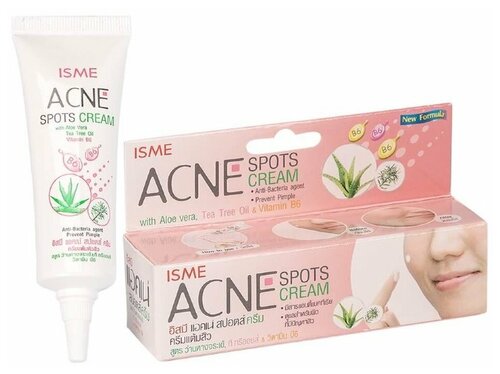 ISME крем для проблемной кожи Acne Spots Cream с алоэ вера, маслом чайного дерева и витамином В6, 10 мл