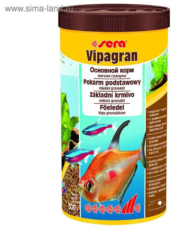 Sera Корм для рыб основной в гранулах VIPAGRAN 1 л 300 г