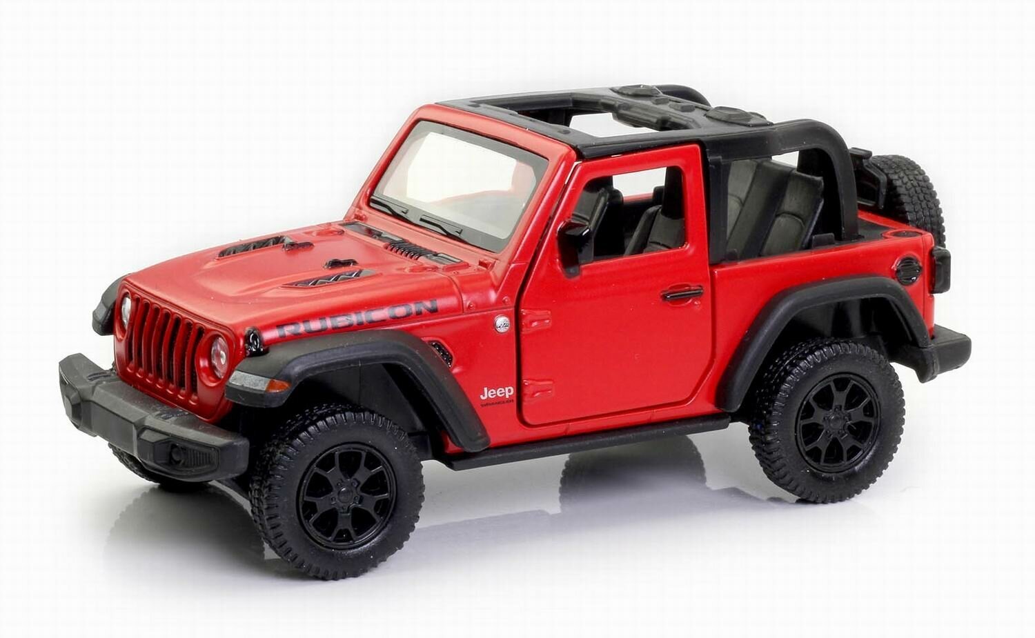 Машина металлическая RMZ City серия 1:32 Jeep Rubicon 2021 открытый верх, инерционный механизм, красный матовый цвет, двери открываются. 554060NTM(B)