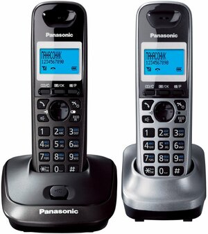 Радиотелефон Panasonic KX-TG2512RU2 темно-серый металлик/серый металлик