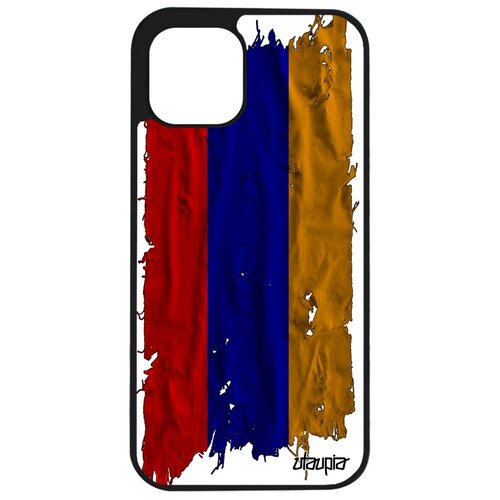 фото Чехол для мобильного apple iphone 12 pro max, "флаг армении на ткани" государственный utaupia