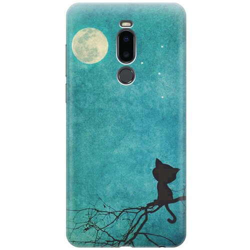 фото Re:paчехол - накладка artcolor для meizu note 8 с принтом "котенок и луна"