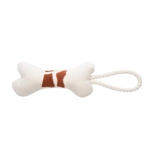 Игрушка Mr.Kranch для мелких и средних собак Косточка с канатом 31х9х4 см, бежево-пятнистая игрушка для собак канат для средних пород собак