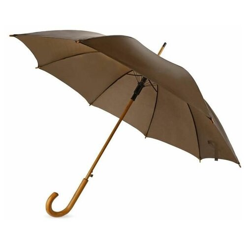 Зонт-трость полуавтомат, купол 104 см., 8 спиц, коричневый