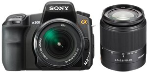 Фотоаппарат Sony Alpha DSLR-A200 Kit DT f/3.5-5.6 18-70mm, черный