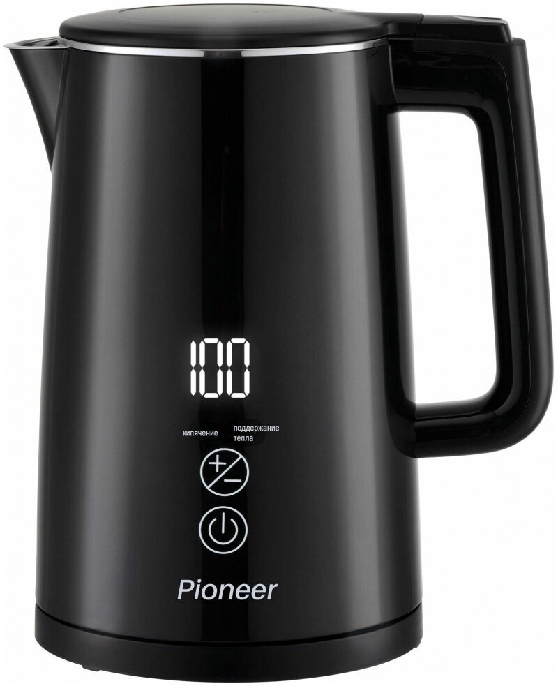 Чайники Pioneer Ke577m, металл, 1.5 л, 2000 Вт, чёрный Pioneer 9731327