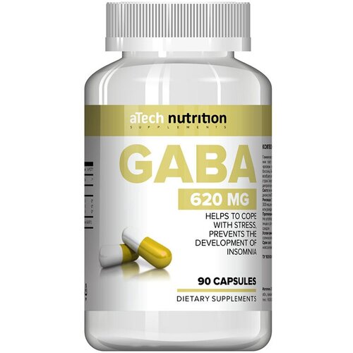 Atech Nutrition GABA 620 мг, 90 капс 5 htp антистресс atech nutrition 90 таблеток