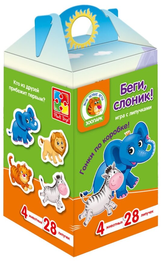 Игра с липучками Vladi Toys Беги, слоник! (1312-02)