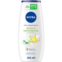 Гель-уход для душа NIVEA "Крем и Карамболь" увлажняющий с алоэ вера и ароматом тропических фруктов, 250 мл.