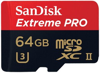 Карта памяти SanDisk Extreme Pro microSDXC UHS-II 275MB/s + USB 3.0 Reader 64 GB, чтение: 275 MB/s, запись: 100 MB/s