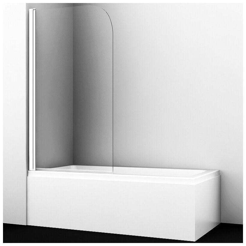 Шторка на ванну WasserKRAFT Leine 80 35P01-80W профиль Белый матовый стекло прозрачное
