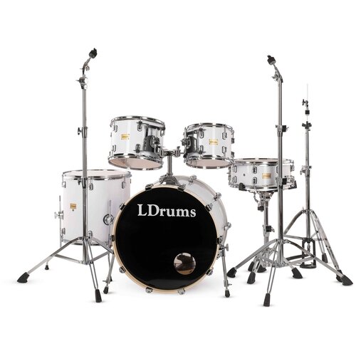 LDrums 5001011 Барабанная установка, белая барабанная установка ldrums 5001012 красная