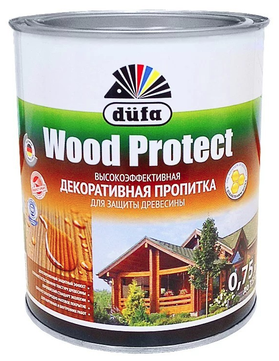 Декоративная пропитка для древесины Dufa Wood Protect полуматовая (0,75л) палисандр