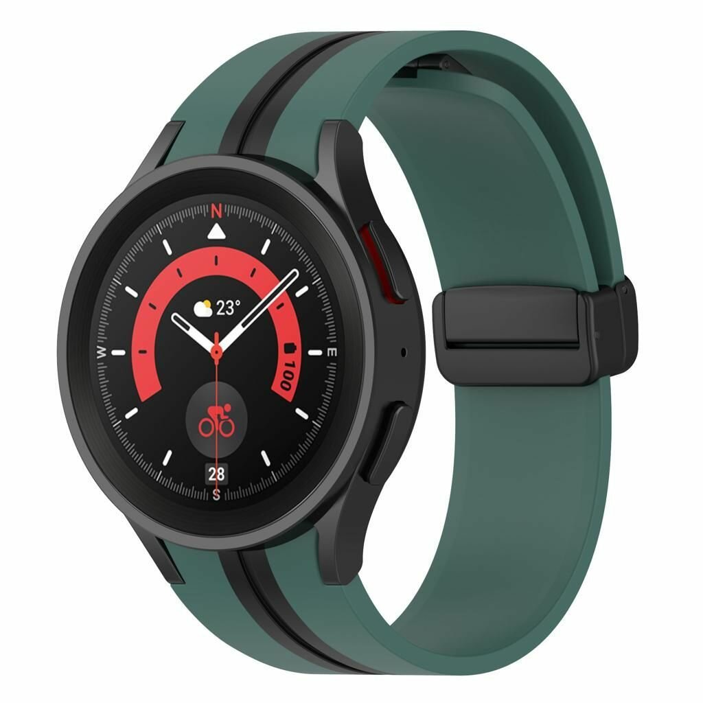 Ремешок с магнитной застежкой для Samsung Galaxy Watch 4 /5 / 5 pro (зеленый )