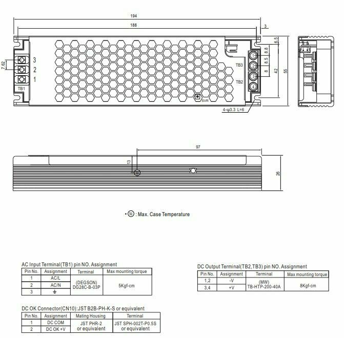 Источник питания UHP-200-12, AC-DC, 200.4Вт