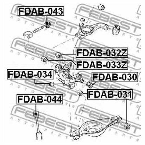 Сайлентблок рычага подвески Febest fdab043