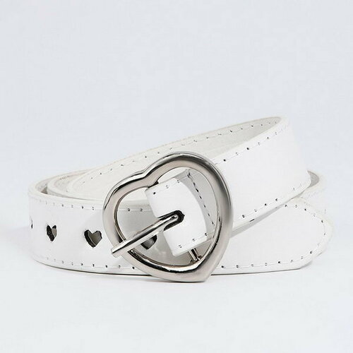 фото Ремень сима-ленд, размер 85, белый сима-лэнд