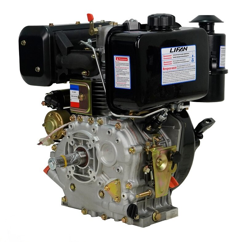 Двигатель дизельный Lifan Diesel 186FD D25 6A (9.2л. с, 418куб. см, вал 25мм, ручной и электрический старт катушка 6А) — фото 6