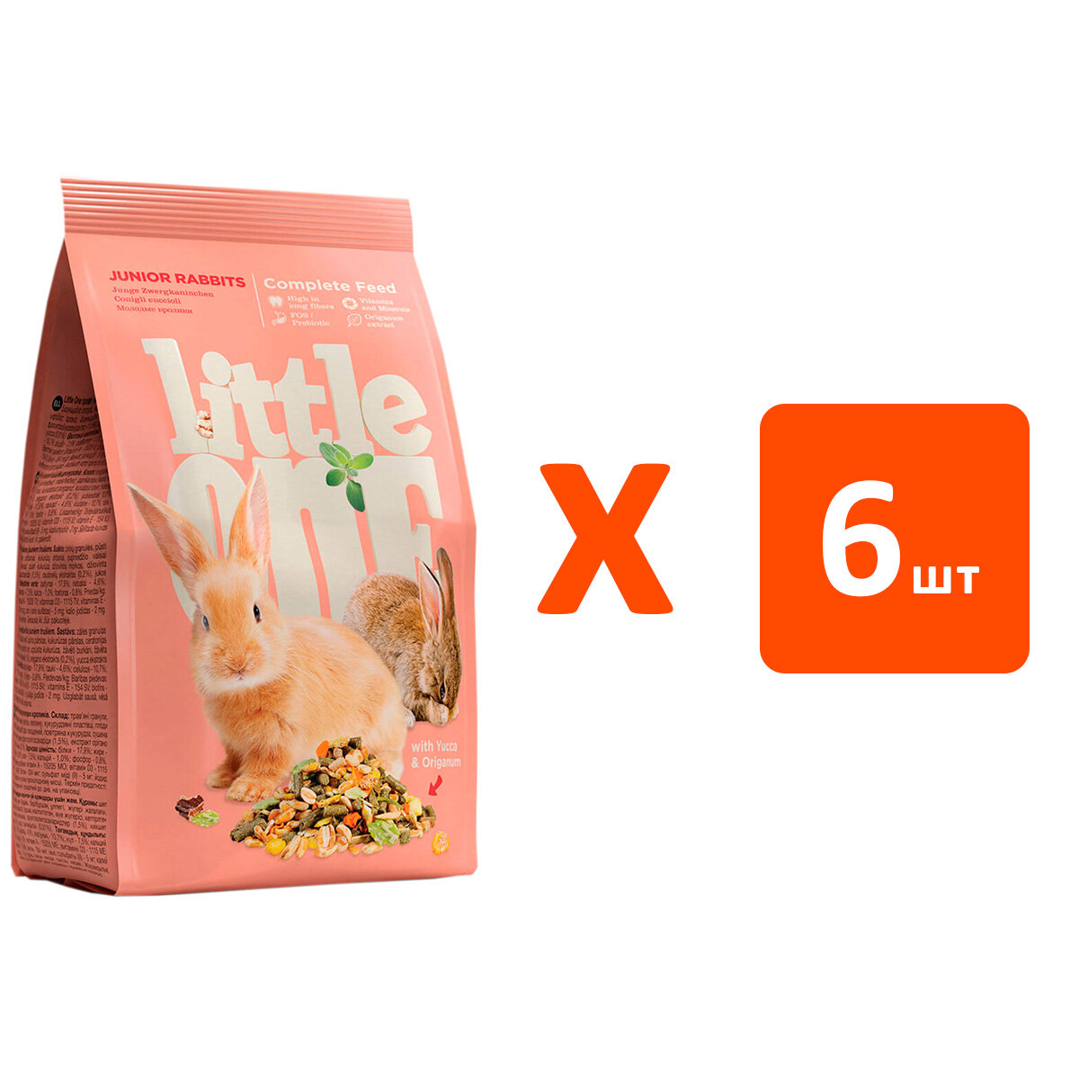 LITTLE ONE JUNIOR RABBITS корм для молодых кроликов (900 гр х 6 шт)
