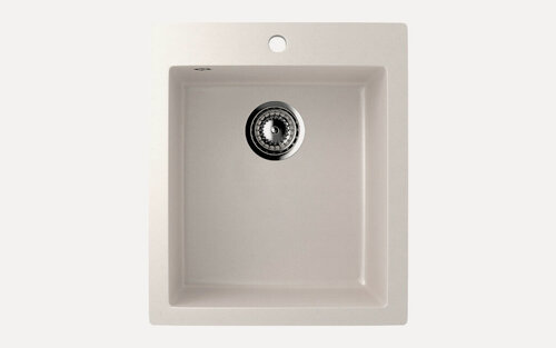 Изображение товара Каменная мойка для кухни врезная SURAGRAN S-14, 485х410, квадрат, цвет белый/Раковина для кухни