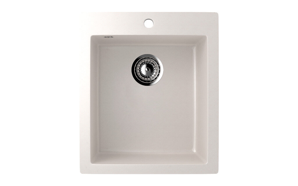 Каменная мойка для кухни врезная SURAGRAN S-14 485х410 квадрат цвет белый/Раковина для кухни