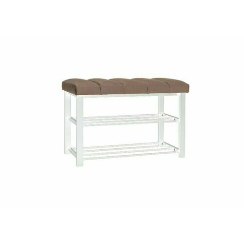 Обувница в прихожую с сиденьем узкая металлическая 8 пар