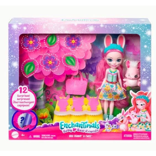 Игровой набор с куклой Enchantimals Кролик Бри и Твист серия Друзья-малыши, HLK85 набор с куклой enchantimals кухня бри кроли 15 см frh47