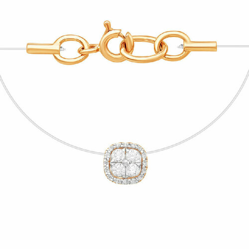 Колье EFREMOV, золото, 585 проба, фианит, длина 45 см., золотой, красный