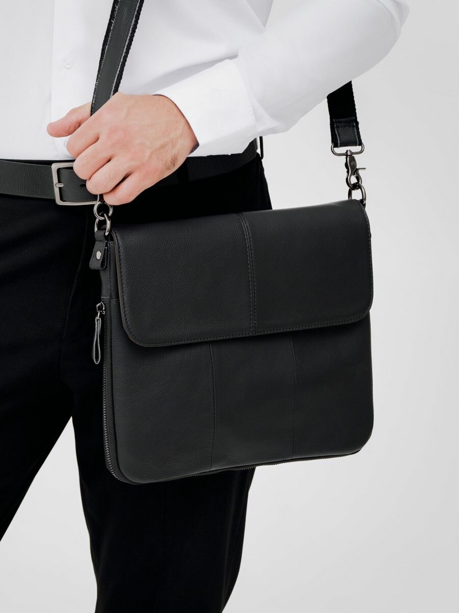 фото Сумка кожаная для документов и ноутбука