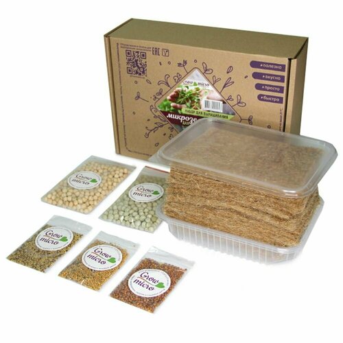 Набор для домашнего выращивания Микрозелень для начинающих 595₽