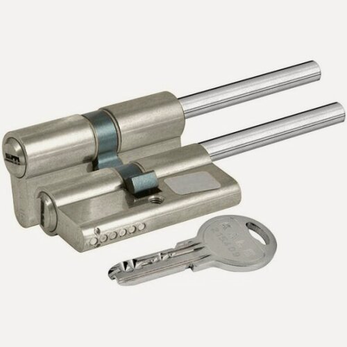 Изображение товара Цилиндровый механизм под вертушку (дл. шток) Kale Kilit 164 SX/91 (55+10+26) mm никель 5 кл.